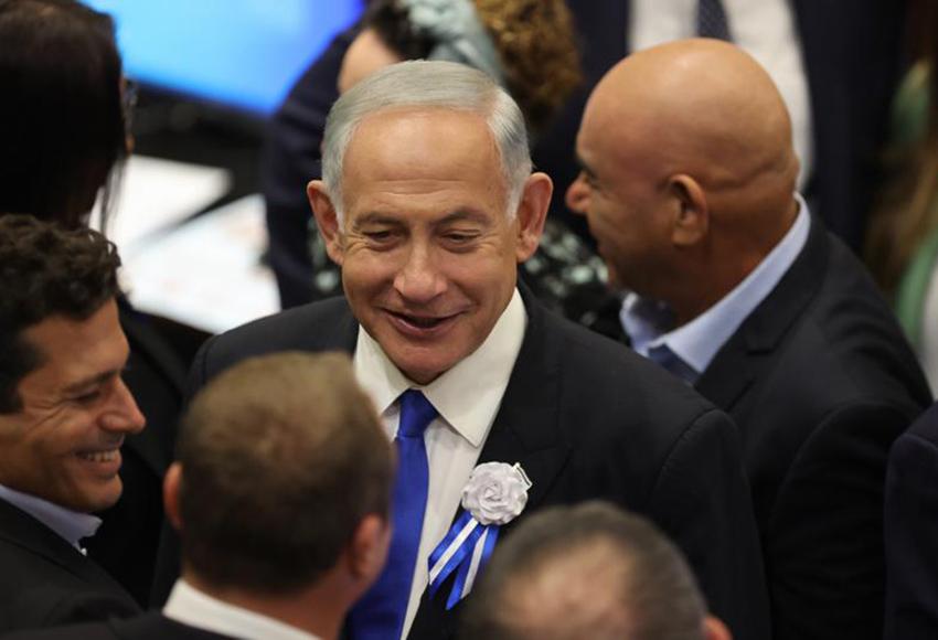 Benjamin Netanyahu in Israeli Parliament — Photo by Abir Sultan, Pool via AP