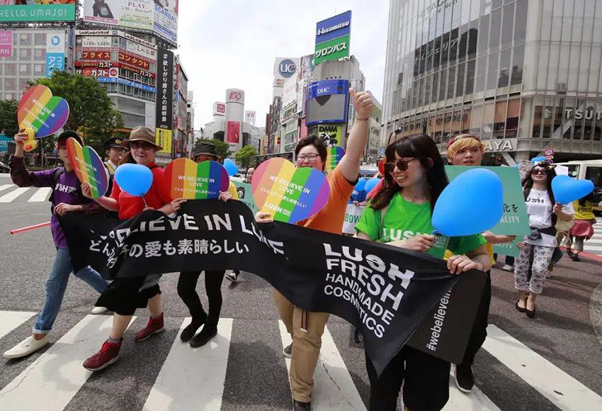 Marchers in the Tokyo Rainbow Pride in 2017 — Photo by Shizuo Kambayashi / AP