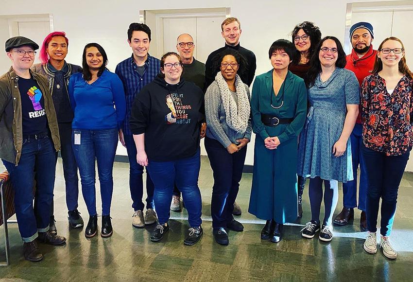 Commissioners standing together for a group photo at their last in-person Commission retreat — Photo courtesy of Seattle LGBTQ Commission