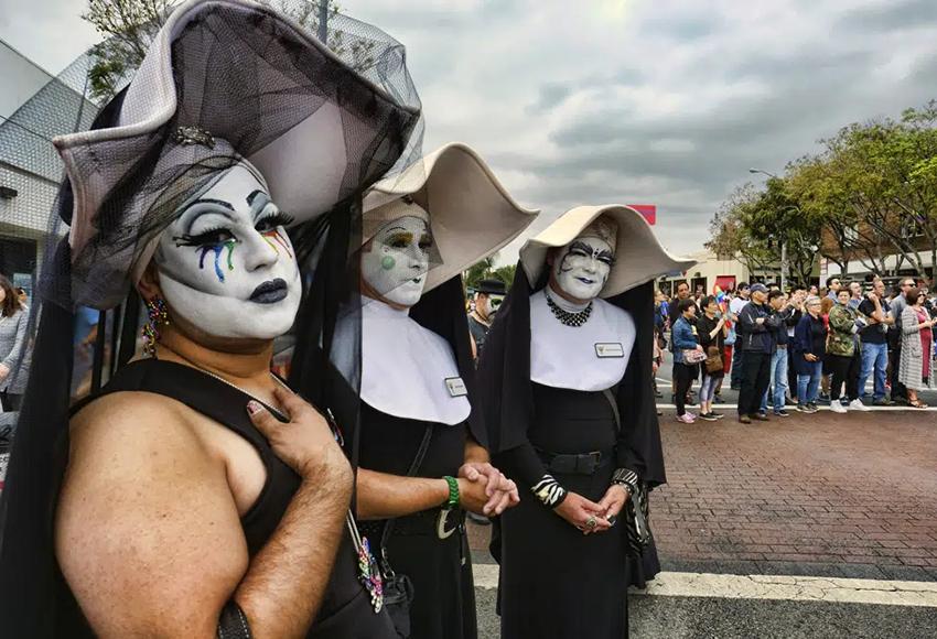 The Sisters of Perpetual Indulgence at a Gay Pride parade in West Hollywood — Photo by Richard Vogel / AP