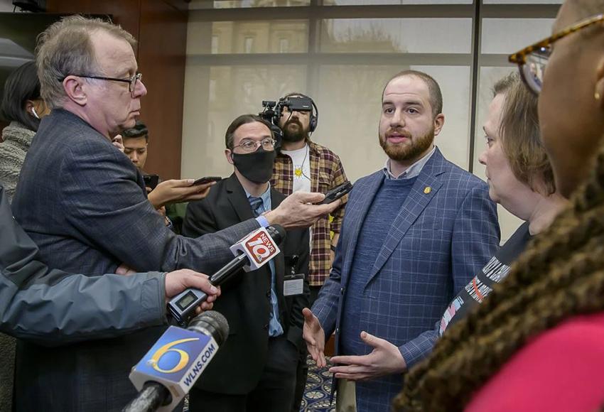 Michigan state Sen. Jeremy Moss in Lansing, Michigan — Photo by Kevin Fowler / Human Rights Campaign via AP