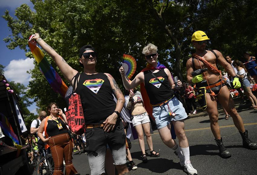 Attendees of Budapest Pride — Photo by Tamas Kovacs / MTI via AP