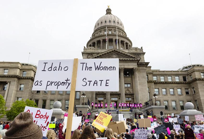 Abortion rights protest outside of Boise, Idaho statehouse — Photo by Sarah A. Miller / Idaho Statesman via AP