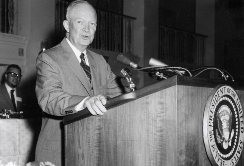 President Dwight D. Eisenhower delivering a speech sponsored by the National Newspaper Publishers Association in 1958. (Photo: The U.S. National Archives)