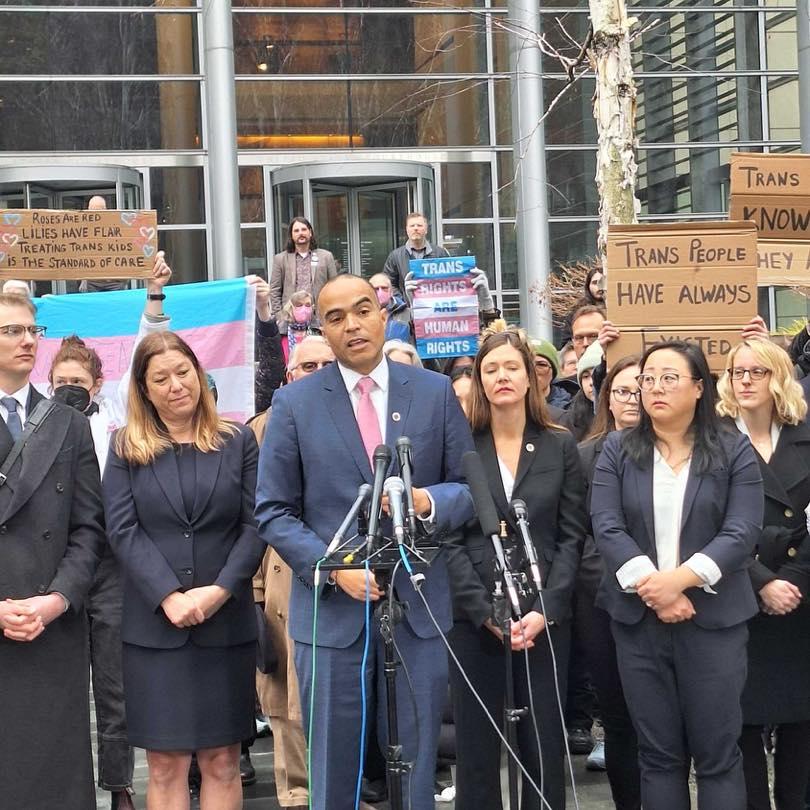 Attorney General Nick Brown gives a press release. Photo by Hannah Saunders